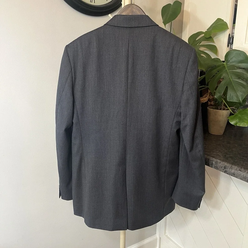 Banana Republic Blazer‎ Mens 40R Gray 3 Button Sport Coat Wool Suit Jacket Solid